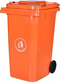 Contenedor de residuos color naranja